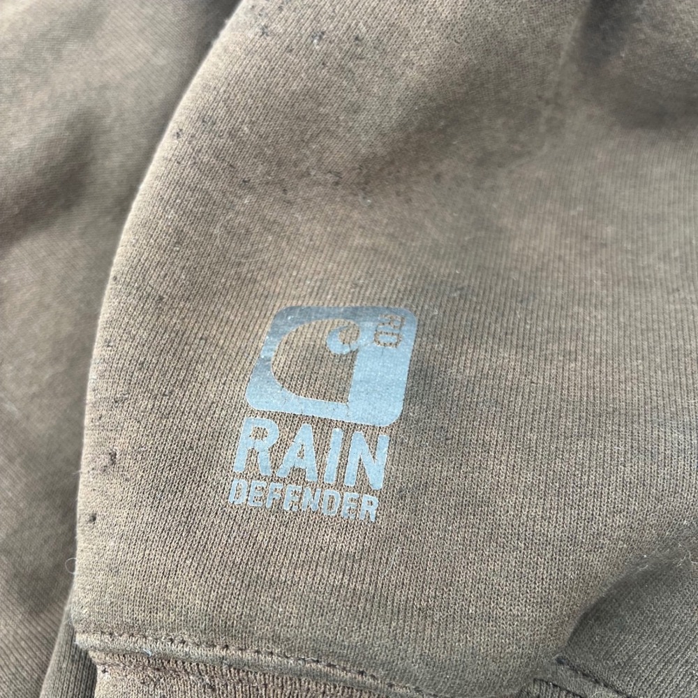 Carhartt Rain Defender Full Zip Hoodie XL Tall Brown Thrashed Distressed Grunge - Picture 6 of 11